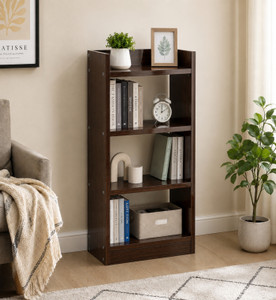 EW 4 Tier Wooden Book Rack Storage Shelf for Home Office Engineered Wood Open Book Shelf