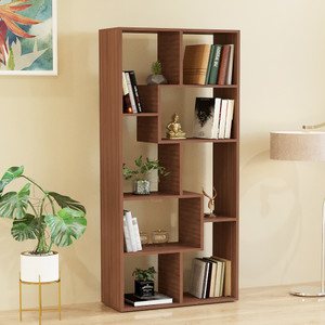 FURNEASER Medina Geometric Book shelf, Bookcase, Corner Display Rack Shelf, Organizer, Engineered Wood Open Book Shelf