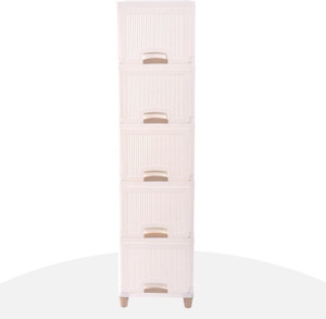 Novatic Plastic Drawer 5 Shelf Book Organizer Plastic Open Book Shelf Book Stand & Rack Plastic Close Book Shelf