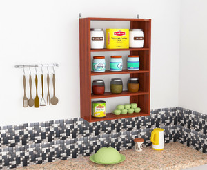 Captiver Daniel Engineered Wood Wall Hanging Multi Storage Kitchen Rack Shelves Organizer Engineered Wood Open Book Shelf