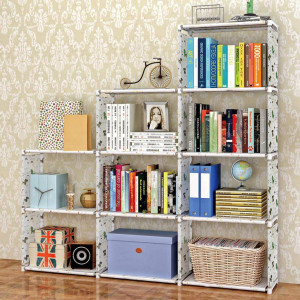 Pali Plastic Metal 9 Shelf Book Organizer Plastic Open Book Shelf
