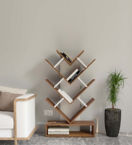 NEUDOT Olive Engineered Wood Open Book Shelf