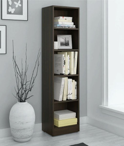 Burlyworth Stiana Multipurpose Book Cabinet, Corner Display Rack, Engineered Wood Semi-Open Book Shelf
