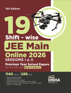 Disha 19 Shift-wise JEE Main Online 2026 Sessions I & II Previous Year Solved Papers (All sittings) with Rank Predictor 5th Edition | PYQs for Physics, Chemistry & Mathematics | Mock Tests