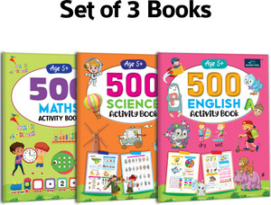 500 Activity Book for Kids ( Set of 3 ) - English, Science and Math ...