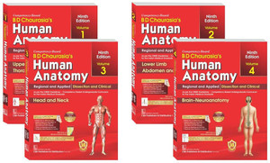 B D CHAURASIA'S HUMAN ANATOMY 9th Ed, 4 Volume Set (PB - 2023)