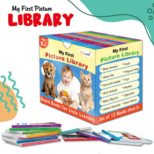 Lkg Class Picture Book Box Set (Blue Edition) : Board Books For Children, All In One essential Board Book, Gift Set For Kids Picture Library Box Of 12 Board Books