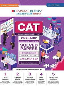 Oswaal CAT 25 YEARS Chapter-wise & Topic-wise Solved Papers (VARC, DILR ...