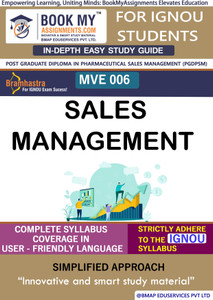 IGNOU MVE 6 Sales Management Study Material (In Depth Guide) For Ignou ...
