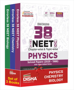Disha Errorless 38 Years NTA NEET (UG) Chapter-wise & Topic-wise Physics, Chemistry & Biology PYQ (2025 - 1988) Books 20th Edition | Solved Papers | New NCERT Syllabus | Errorless Physics NEET 2026