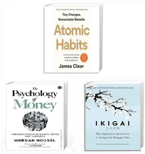 Ikigai, Atomic Habits and Psychology of Money (3 Book Combo)