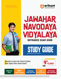 Arihant Jawahar Navodaya Vidyalaya Class 9 Entrance Exam 2026 | Complete Study Guide, Covers Hindi, English, Maths, General Science | 2500+ MCQs, 8 Years PYQs and 3 Practice Papers with OMR Sheets | Includes 2025 Solved Paper | English Medium