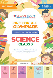 Oswaal One For All Olympiad Previous Years' Solved Papers, Class-3 Science Book (For 2023 Exam) 2021 Edition