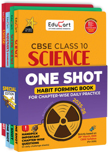 Educart One-shot CBSE Class 10 Question Bank 2025-26 Bundle - Science, Mathematics, Social Science and English on New Syllabus 2026 (Strictly for Boards Exam)
