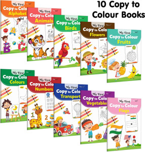 Coloring book Set of 10 for children : Essential Coloring Book Of All In One Pack, Early kids learning Coloring books, Set Of 10 Colouring Books