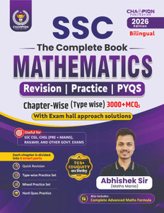 SSC Mathematics Book 2026 Bilingual by Abhishek Sir Maths Mania 3000+ MCQs with PYQs & Solutions Chapter-wise Revision & Practice SSC CGL, CHSL, CPO, MTS, GD, Railway, Selection Post & Govt Exam
