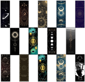 AanyaCentric Both Side Printed Astrology Theme for Book Lovers Gift for Readers Set of 14 Photo Paper Bookmark