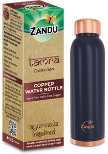 Zandu Copper Bottle (Blue): Prepared with 100% Pure Copper | Promotes Overall Health 950 ml