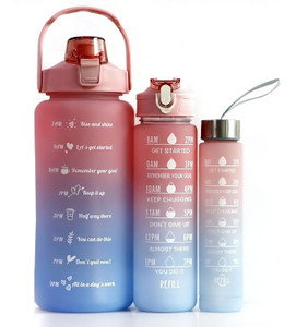 Virtuous Leakproof Unbreabale BPA Free Travel & Gym Big Water Bottle set of 900ml+300ml+ 2000 ml