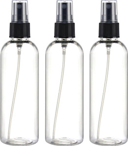 nsb herbals Clear PET Fine Mist Spray Bottle 100ml (Pack of 3, Black) - Image 1