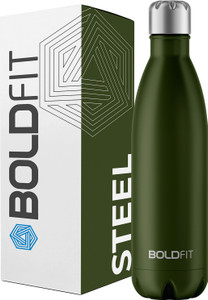 BOLDFIT स्टेनलेस स्टील पानी की बोतल थर्मोस्टील बोतल स्टील की बोतल हॉट कोल्ड मेन वुमन 500 ml बॉटल