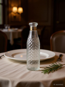 prayati 100% Leak Free And Food-Grade Plastic Material Diamond Crystal Water Bottle Set 1000 ml Plastic Bottle