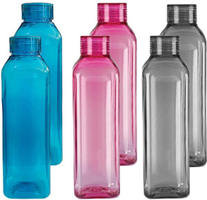 Mataiva Fridge Bottles Plastic Food Grade Premium Quality water bottle set Square Shape 1000 ml