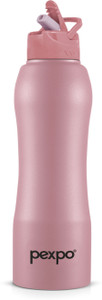 pexpo Belly Stainless Steel Water Bottle with Straw Lid Sipper Cap 750 ml Bottle