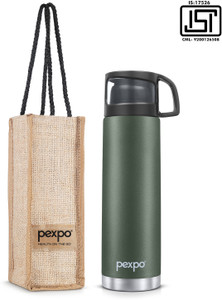pexpo 1000ml Vacuum Insulated Water Bottle with Jute-bag 24 Hrs Hot and Cold Fererro 1000 ml