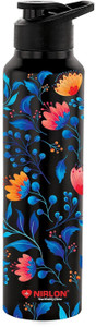 NIRLON Classic Flip UV Printed Single Wall Stainless Steel Sipper Cap Water Bottle 1000 ml