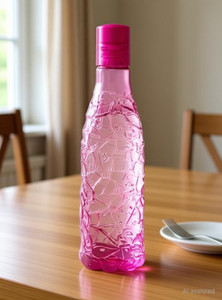 prayati Stylish crystal design fridge water bottle set for multipurpose use 1000 ml Plastic Bottle