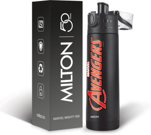 MILTON Marvel Mighty 900 Thermosteel Water Bottle 750 ml Stainless Steel BLACK AVENGERS 750 ml Stainless Steel Bottle