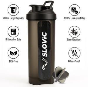 SLOVIC Leak-Proof Gym | Protein with Typhoon Blender | BPA-Free 700 ml Plastic Shaker