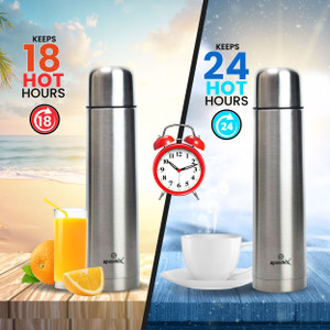 SPEEDEX ThermoFlask Water Bottle DoubleWall Vacuum Insulated Hot & Cold Water(Silver,500) 500 ml Flask