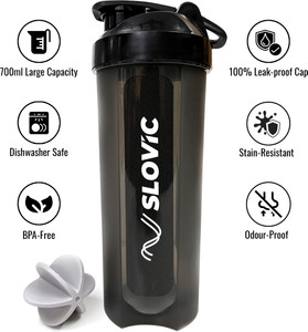 SLOVIC Leak-Proof Gym | Protein with Typhoon Blender | BPA-Free 700 ml Shaker