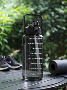 BELLERBIRD Motivational 2000ml Black Plastic Bottle - Image 6