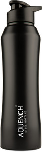 AQUENCH Water Bottle with Sipper Cap in black color, 1L (RUSH PRO) 1000 ml Steel Bottle