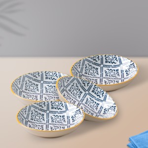 Nestasia Ceramic Serving Bowl in Unique Black & White Mandala Pattern, Microwave & Dishwasher Safe