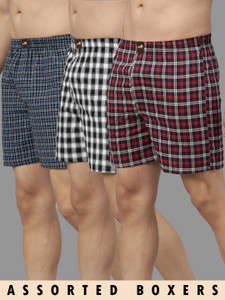 ब्रून पुरुषों के लिए चेकर्ड बॉक्सर