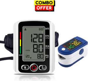 OYD Big Display BP Machine Combo with LK87 Health Tracker with voice feature and 3 colour back light Bp Monitor