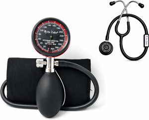 Dr.Odin OAS104 and OST005 Aneroid Palm Type Sphygmomanometer and Stethoscope Blacktone Bp Monitor