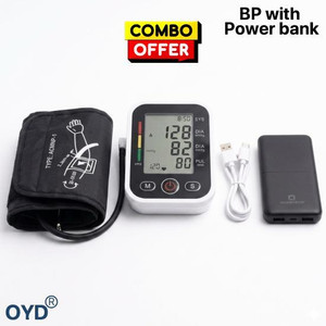 OYD BP Monitor Combo with Rechargeable Power Bank and Compact Design With Colour Back Light & Voice Announcemnet Bp Monitor
