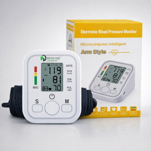 D MEDICARE DMBP03-03 Fully Automatic Digital BP Monitor |Accurate Reading with Voice Assistance Bp Monitor
