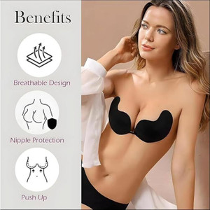 FEXMY Backless Invisible Strapless Bra for Women/Girls Cotton Peel and Stick Bra Petals