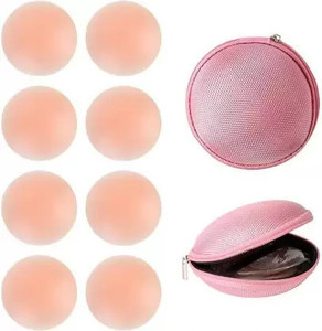 Wooger Women's & Girls Reusable Premium Nipple Cover with Storage Silicone Peel and Stick Bra Petals