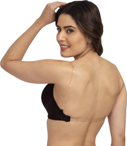 GOZAL Backless Padded Cotton Bra Women Adjustable Transparent Strap Band Women T-Shirt Lightly Padded Bra