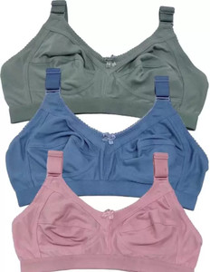 sashu Combo Pack of 3 Women Full Coverage Non Padded Bra