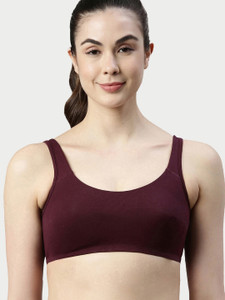 Enamor High Coverage, Wirefree SB06 Low-Impact Cotton Lounge Women Sports Non Padded Bra