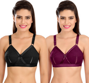 SONA Women's Perfecto Cotton Full Day Everyday Comfort Non Padded Full Coverage Bra Women Everyday Non Padded Bra