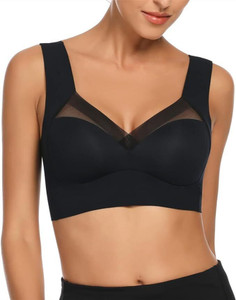 Fashiol Women's Padded Sports Bra For Gym, Slip On Bra Big Cup Breasted Women Push-up Heavily Padded Bra